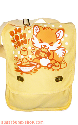 om nom nom fox messenger bag