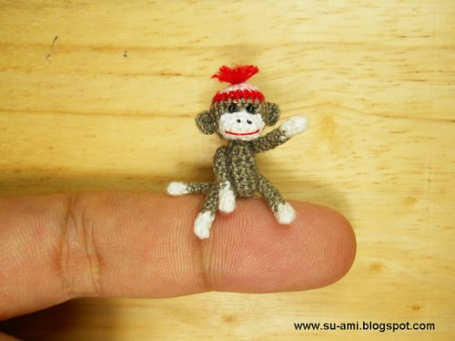 miniature doll house sock monkey 