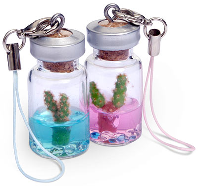 mini pet cactus cell phone charm