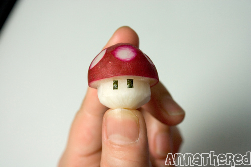How to make a radish mushroom and Mario mushroom