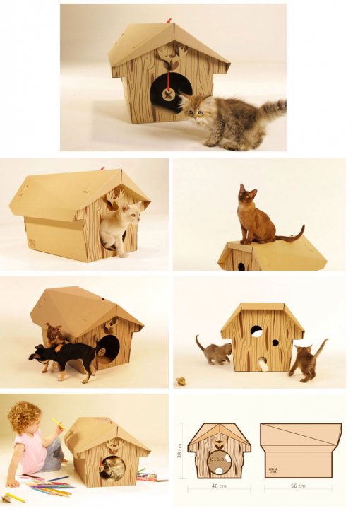 cardboard cat house