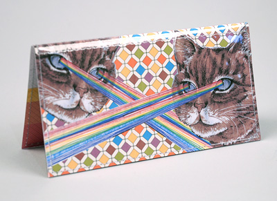 laser kitty checkbook cover